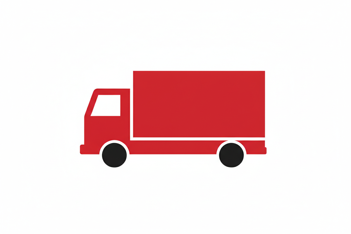 plain red shipping truck 
