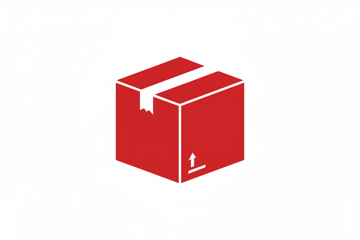 red shipping box graphic 
